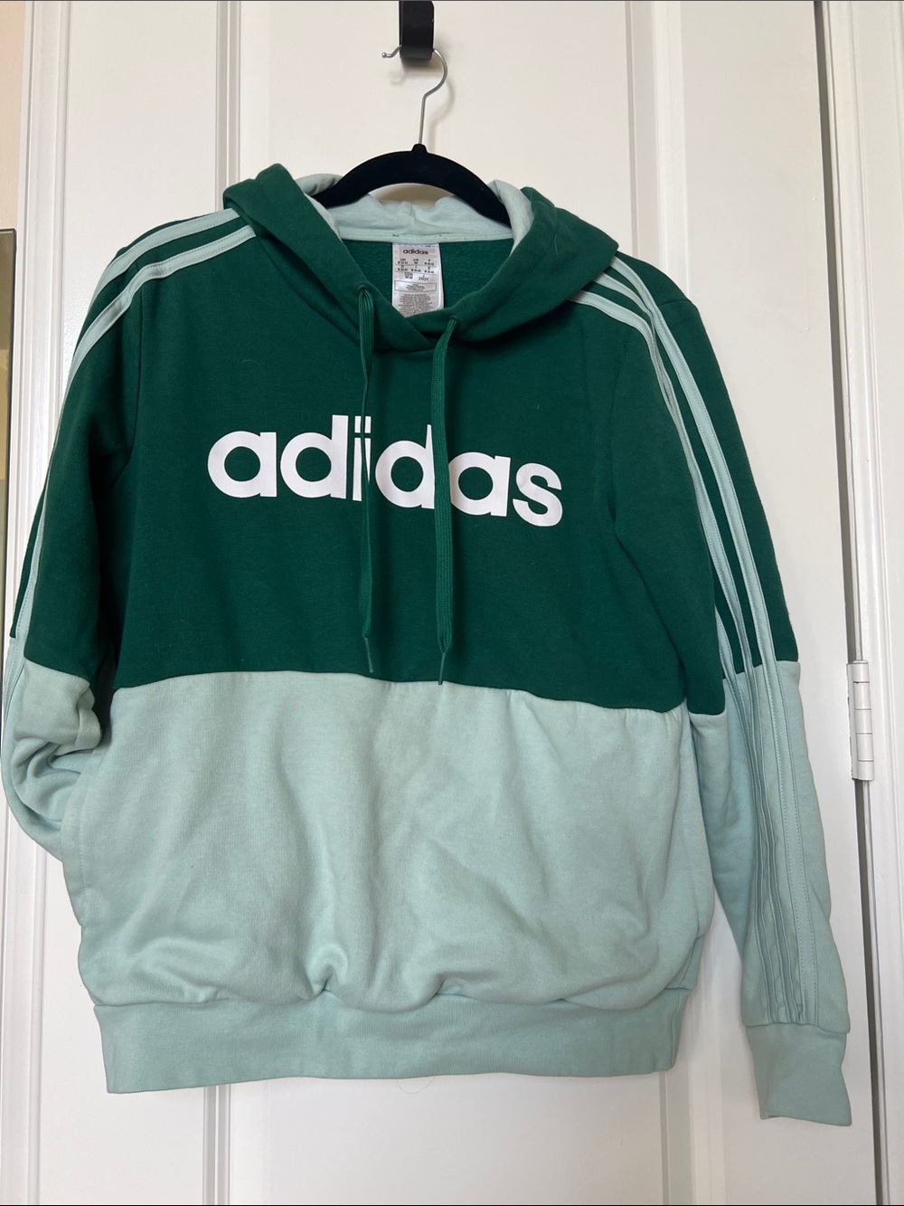 adidas Green and Light Green Colorblock Hoodie